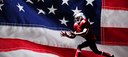 Composite image of american football player