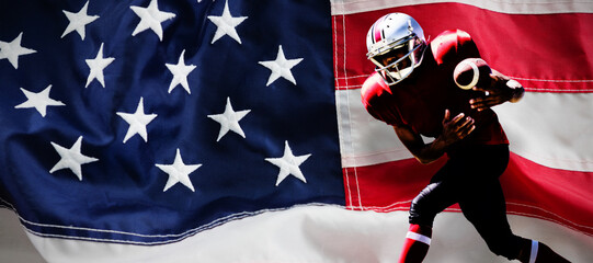 Composite image of american football player