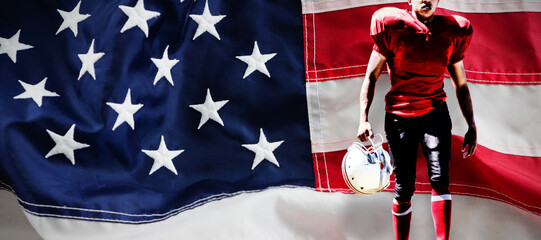 Composite image of american football player