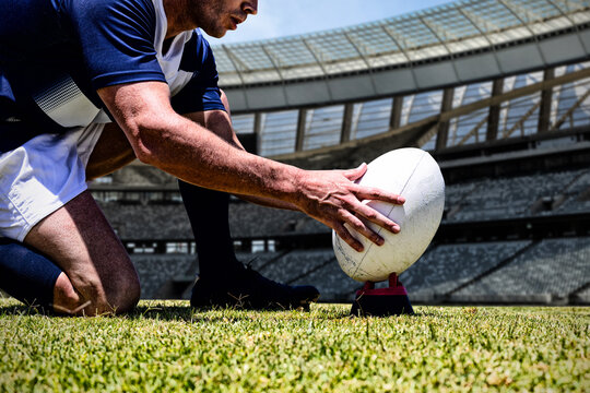 Composite image of american football player