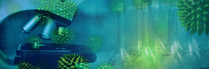 Composite image of virus. Testing for Coronavirus pandemic