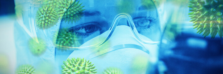 Composite image of virus. Testing for Coronavirus pandemic