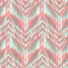 Muted Multicolor Batik Effect Textured Chevron Pattern