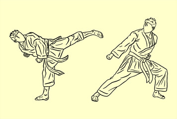 illustration of karate line art