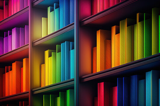 Bright Modern Colorful Book Shelves