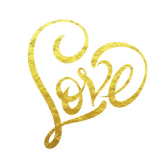 Love beautiful lettering png illustration with sparkling gold grain pattern, suitable for celebration, greeting, brochure, promo, card, post, etc