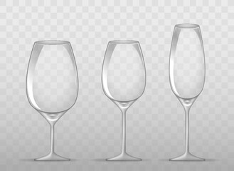 wine glass realistic isolated on white