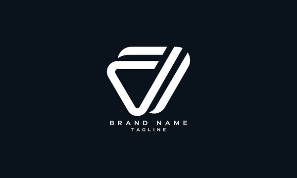 FVD, FD, DF, Abstract initial monogram letter alphabet logo design