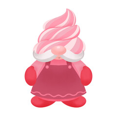 Pinnk gnomes, sweet gnomes with coffee on Valentine's Day.