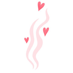 Pink smoke with hearts, the smell of love.