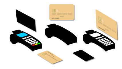 Payment terminal silhouette - obrazy, fototapety, plakaty