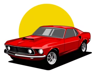 Foto auf Glas muscle design car illustration vector graphic concept © Y42t
