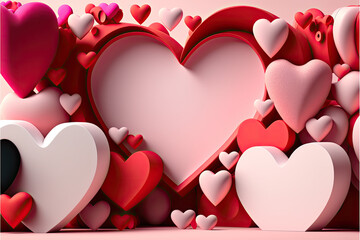 Happy Valentine's Day, Heart Design, Generative AI