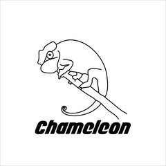 Chameleon symbol design concept icon design.  Chameleon symbolism and meanings include adaptability, artistry, balance, transformation, psychic awareness, spirit animal