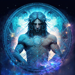 Aquarius man zodiac sign, Generative, AI - 564980200