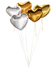 golden heart with a heart png 3d illustration balloon love romance romantic valentine set