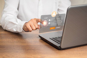 Access the system with a fingerprint on the virtual screen