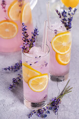 Lemonade with soft gentle notes of lavender, very light, incredibly refreshing summer cocktail.