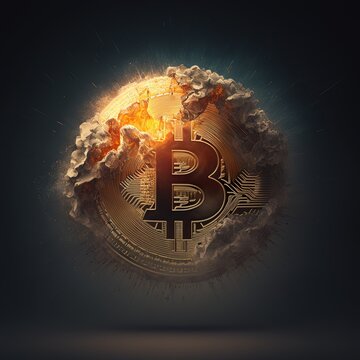 Bitcoin to the moon, photo generated by IA, crypto coin, 