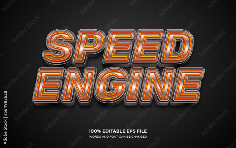 Poster speed engine 3d editable text style effect