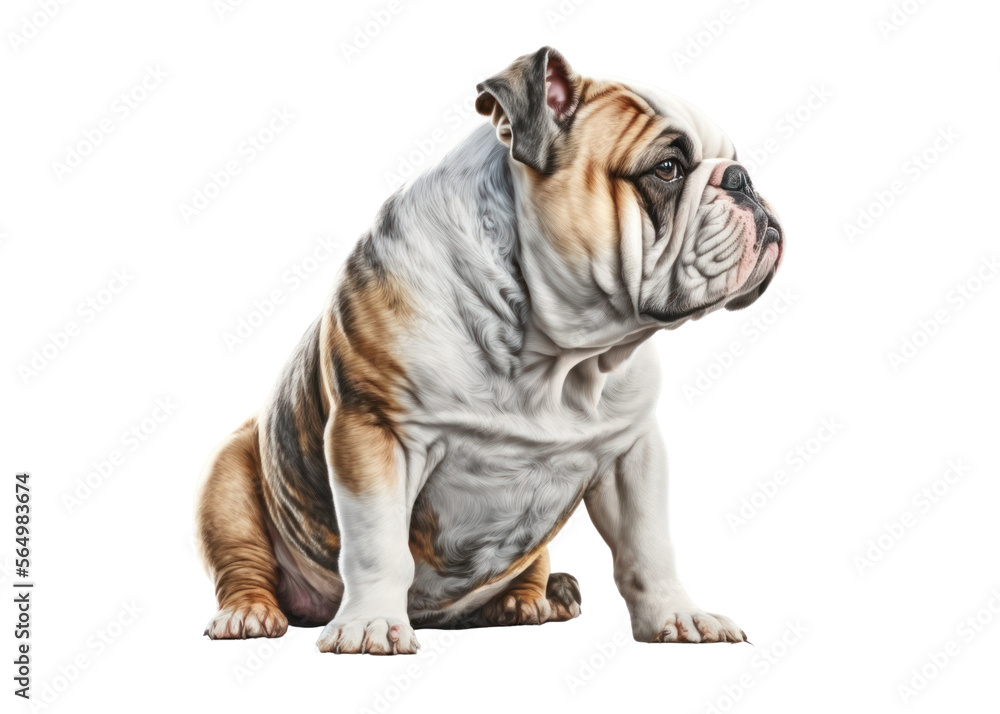 Wall mural Bulldog dog isolated, generative ai , PNG