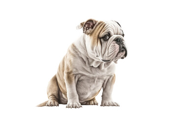 Bulldog dog isolated, generative ai , PNG