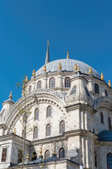 Nusretiye Mosque, Cemberlitas, Istanbul, Turkey. Exterior in sunny springtime day. Ottoman baroque style. Travel, religion, religion history concept
