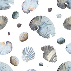 sea shells seamless pattern