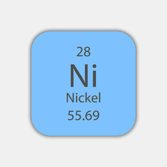 Nickel symbol. Chemical element of the periodic table. Vector illustration.