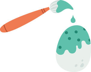 Easter egg paint flat icon Brush for drawing