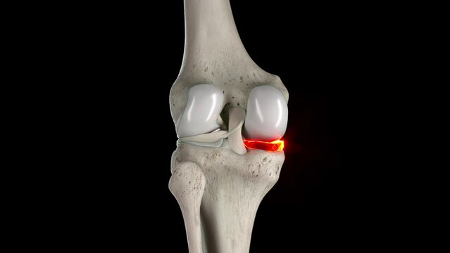 3D rendered medical animation of the medial meniscus