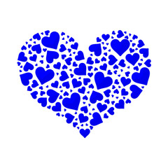 Coraz√≥n de corazones azul alfa.