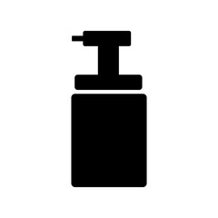Soap dispenser silhouette icon. Body soap bottle. Vector.