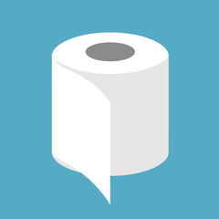 Toilet paper roll icon isolated on blue background. Daily good. Vector.