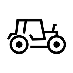 Simple agricultural tractor icon. Vector.