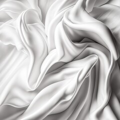 Plakat White Fabric texture background. Silk fabric. Generative AI