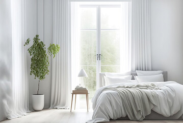 Fototapeta premium Pure white interior of the room,living room interior,modern living room