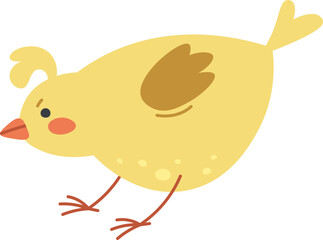 Angry small yellow chick flat icon