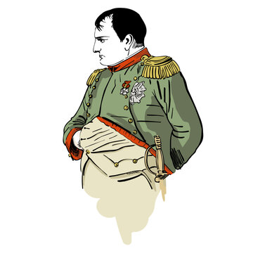 napoleon bonaparte portrait, green military uniform clip art preview