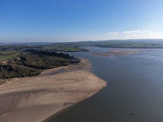 Padstow from the air near the doom bar cornwall england uk aerial drone 