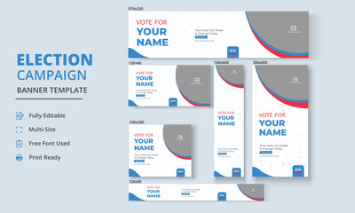 Election Campaign Banner Template, Political Campaign Banner Template, Vote Banner Template, Political Election Poster