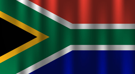 flag of south africa country nation symbol 3d textile satin effect  background wallpaper vector