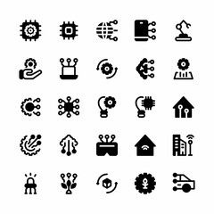 Minimal Technology line icons set - Simple glyph elements, graphic design illustrations - simple symbols collection. Vector glyphicons