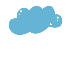 blue cloud with rain in cartoon style