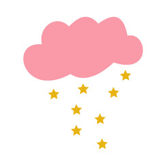 pink cloud with rain star 
