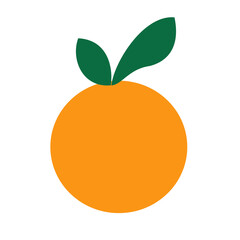 orange with leaves illustration