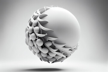3D sphere suspended on a white background