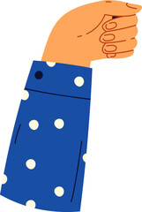 Hand clenched fist flat icon Holding banner
