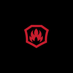 Abstract Fire and Shield Logo Ideas
