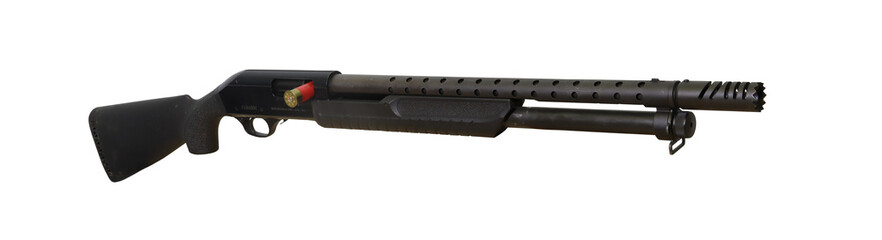 pump action shotgun and ammo